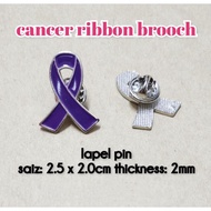 Cancer Ribbon Brooch | Lapel Pin | Purple | Cancer Awarenesse