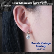 [HFY] IG French Vintage Earrings 2ct * 2pcs Real-Moissanite GRA Earrings Diamond Flat Replacement 92