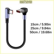 RUN 15 25 50cm Short 66W USB USB to Type C Cable 90 Degree Elbow USB To Type C Cable