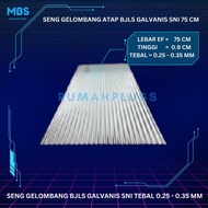 Seng Gelombang Atap Bjls Galvanis SNI 75 Cm 0.25 0.30 0.35 mm Area Jabodetabek