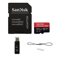 SanDisk Extreme PRO microSDXC Memory Card Plus SD Adapter with Card Reader, Detachable Lanyard an...