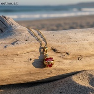 [eetmo] Brass Charm Pendant Ex Voto Heart Red Cubic Zirconia For DIY Nelace Keychains Jewelry Making