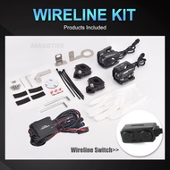 MAXGTRS ไฟหน้ารถตัดหมอกแบบ Bi โปรเจ็คเตอร์ LED HD สำหรับรถจักรยานยนต์1ชุดไฟคู่สีคู่ไฟเสริมแสง H/l St