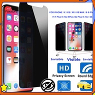 [Fx] Screen Protector Round Edge 9H Hardness Tempered Glass Privacy Screen Protector for iPhone X XS XR 8/7/6/6S Plus