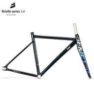 BRIELLE Series 3 Fixie Frameset | Aluminium Alloy Fixed Gear Track Bicycle FS Frame Ocean Black