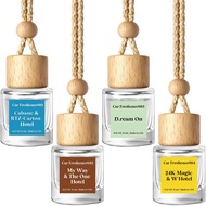 HoogaLife Car Air Freshener Diffuser 4 Pack Hanging Car Freshener for Women - 24.K Magic & W. Hotel 