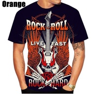 New Fashion Summer Hot Sale 3D Rock and Roll Men's/women's T Shirt 3D Printing Short-sleeved Round Neck Men's Tops Clothing Plus Size Xs~5xl Oversize