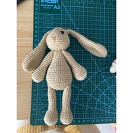 T Trendy Hot Sale Rabbit Series Wool Knitting Beige Cute Long-Eared Rabbit Doll Birthday Gift for Gi