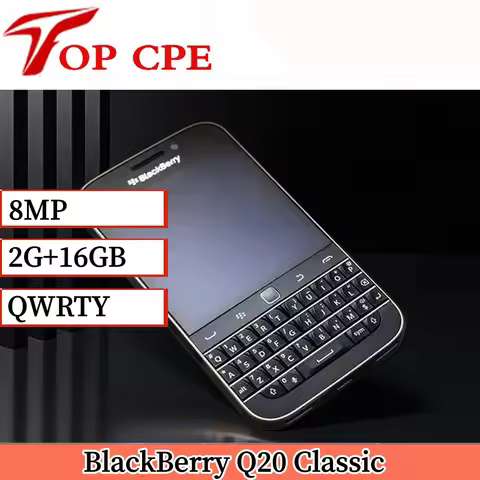 Original BlackBerry Classic Q20 4G LTE 3.5" 2GB+16GB 720x720 Pixels 8MP+2MP WiFi GPS Dual Core Black
