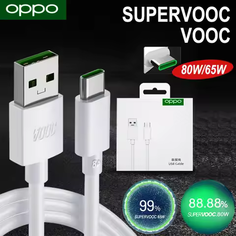 Original OPPO Fast Charging Cable Type C Supervooc 80W 65W OPPO Find X9 X5 X6 X3 Pro Neo N2 Reno 10 