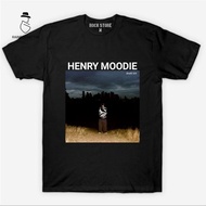 Henry Moodie Printed T-Shirt American Style Cotton Casual Tee Black S-5XL