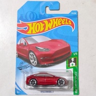 MERAH HW Hot Wheels Tesla Model 3 red 2019
