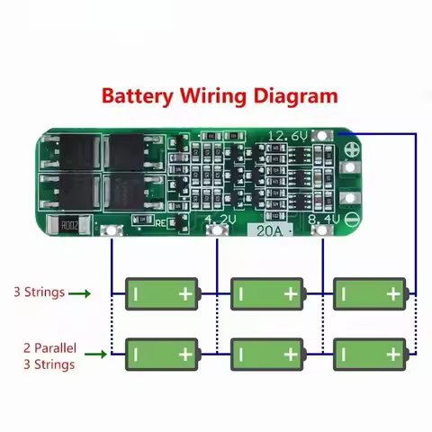 5pcs 3S 20A Li-ion Lithium Battery 18650 Charger PCB BMS Protection Board For Drill Motor 12.6V Lipo