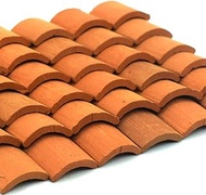 Vaguelly 80 PCS Mini Bricks Roof Tiles, 1:16 Tiny Red Bricks Miniature Model Cement Bricks Set, Ston
