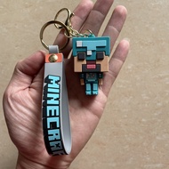 Minecrafte PVC พวงกุญแจ3D เกม Mainme Steve Creeper โลกของฉันจี้ตัวละครพวงกุญแจน่ารักกระเป๋ารถแขวนของขวัญสำหรับแฟนๆ