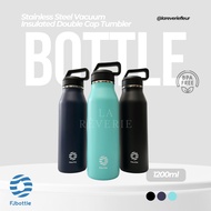 FJBOTTLE - 1200ml Stainless Steel Double Cap Thermos Bottle SUS 304 Sports Tumbler Drinking Bottle