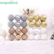 AUGUSTINE 6pcs Christmas Ball Set, 8CM Painted Foam Mesh Ball, Hanging Ornament Shatterproof Delicat
