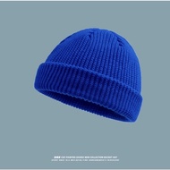 Beanie Hat Topi Streetwear Unisex Knitted Skullcap Hat Binnie Cap Roll Up Edge Trendy Cap 8
