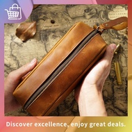 Crazy Horse Leather Pencil Case Crazy Horse Leather Pencil Bag  Pencil Bag Retro