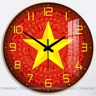 Đồng Hồ Tráng Gương Treo Tường "BÁC HỒ" In UV 5D Cao Cấp - Đồng Hồ Trang Trí Nhà Cửa Cơ Quan Trường