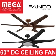 FANCO SPACE 60-INCH DC CEILING FAN WITH LED LIGHT