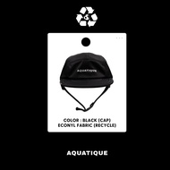 AQUATIQUE - CAP - ECONYL BLACK - หมวกดำน้ำ หมวกเล่นน้ำ หมวกเซิร์ฟ เดินป่า แคมป์ปิ้ง กันแดด กันยูวี ก