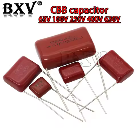 10PCS 63V 100V 250V 400V 630V CBB Polypropylene Film Capacitor 100PF 220PF 470PF 10NF 1UF 22NF 100NF