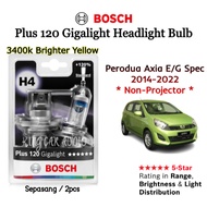 Untuk P/ Axia E/G Spec 2014-2022~Sepasang 3400K 12V Bosch Plus 120 Gigalight H4 Mentol Lampu Depan K