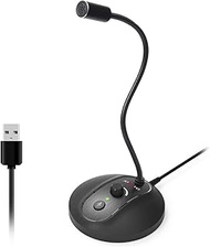 JOUNIVO USB Computer Microphone with Mute Button, Plug&Play Condenser, Desktop, PC, Laptop, Mac, PS4