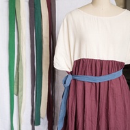 Johnature Cotton Linen Waist Belts For Women Solid Color Vintage Bandage
