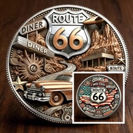 Edition Route 66 Lucky Commemorative Coin - DIY Board Game Collectible