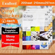 Vinyl Sticker Waterproof A4 Matte / Glossy / Transparent 20Sheets Itech Brand High Quality