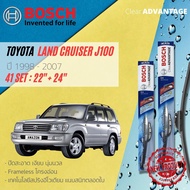 [BOSCH CLEAR] BOSCH Wiper Blade Soft Shaft Front Pair 22+24 Hook TOYOTA LAND CRUISER (J100) VX100 UZ