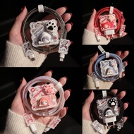 9 Cats Harness Set Cartoon Charger Case USB Cable Protector For iphone 20w 18w 35W