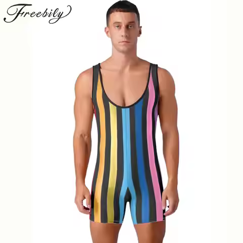 Men's Swimming Suits Workout Wrestling Singlet Bodysuit Swimwear Gym Gymnastics Leotard Yoga Bodysui