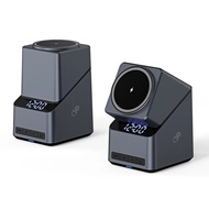 Magnetic 4 in 1 Auto Rotation Wireless Charger with Clock for Iphone 12-16 Series(15W), Apple Watch(