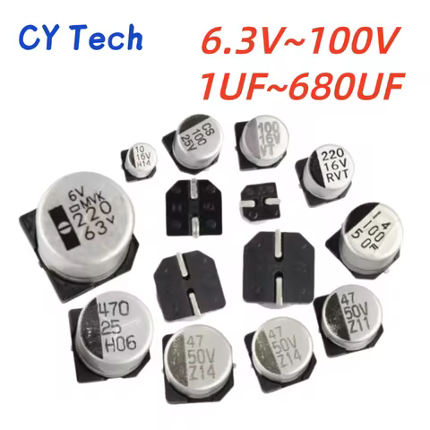 6.3V 10V 16V 25V 35V 50V 63V 100V SMD Capacitor 1UF 2.2UF 4.7UF 10UF 22UF 33UF 47UF 100UF 220UF 330U