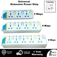 KSE 2 Meter Universal Trailing Extension Socket/Adapter With LED Indicator (3Ways/4Ways/5Ways)