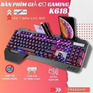 MinCom K618 ZiyouLang 7-Color LED Mechanical Gaming Keyboard with Soft Typing Armrest and Noise Redu