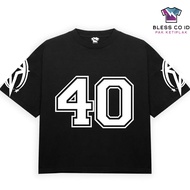BLES Tshirt Varsity Number 40 Fit Boxy Cotton Combed 24S Unisex Men's/Wanita