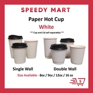 Cawan Kertas Panas [50pcs] 8oz/12oz16oz/22oz PLAIN Paper Hot Cup [Single/Double Wall] / Coffee Hot C