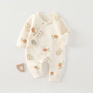 新生嬰兒衣服寶寶蝴蝶衣夾棉男女寶寶純棉連體衣嬰兒外出保暖爬服
