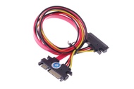 SMAKN(TM) 22-pin (7+15) Sata Male to Female Data and Power Combo Extension Cable - Slimline Sata Ext