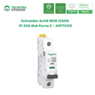 Schneider Acti9 MCB 1C60N 1P 20A 6kA Kurva C - A9F74120