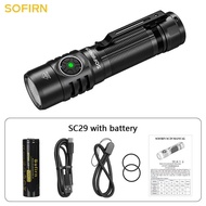 Sofirn SC29 XHP50B(XHP50.2)สว่างสูงสุด3000lm ที่มีประสิทธิภาพ LED กันน้ำ IPX8 ไฟฉายแบบชาร์จไฟได้ Typ