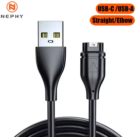 USB Type A/C Charger Cable For Garmin Fenix 5 6 7 S X Pro Forerunner 45 55 165 255 265 935 945 965 2