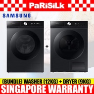 (Bulky)(Bundle) Samsung WW12BB944DGBSP Front Load Washing Machine (12kg)(4Ticks) + DV90BB9440GBSP Heat Pump Dryer (9kg)(5Ticks)