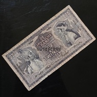 uang kuno langka 25 gulden wayang 1939 VF/bekas pakai