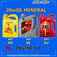 20W50 4L Engine Oil ENDURO / HYUNDAI XTeer G500 / SK ZIC X3 GASOLINE/LPG 20W-50