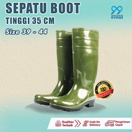 PROMO SEPATU BOOT PRIA WANITA KARET HIJAU SEPATU PROYEK BERKEBUN BAHAN PVC ANTI AIR MURAH COD